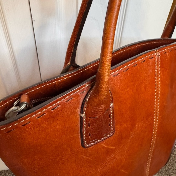 Fossil Very Well Loved Classic Shoulder Leather Tote Bag Cognac Double Straps - Picture 14 of 16
